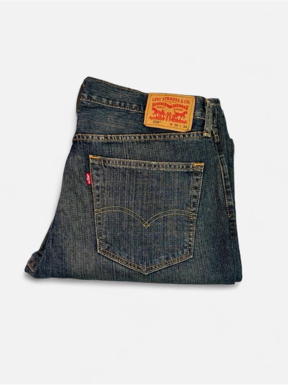 Levi’s 559 Relaxed Straight Jeans Mens 36x34 Dark Wash Denim NWOT